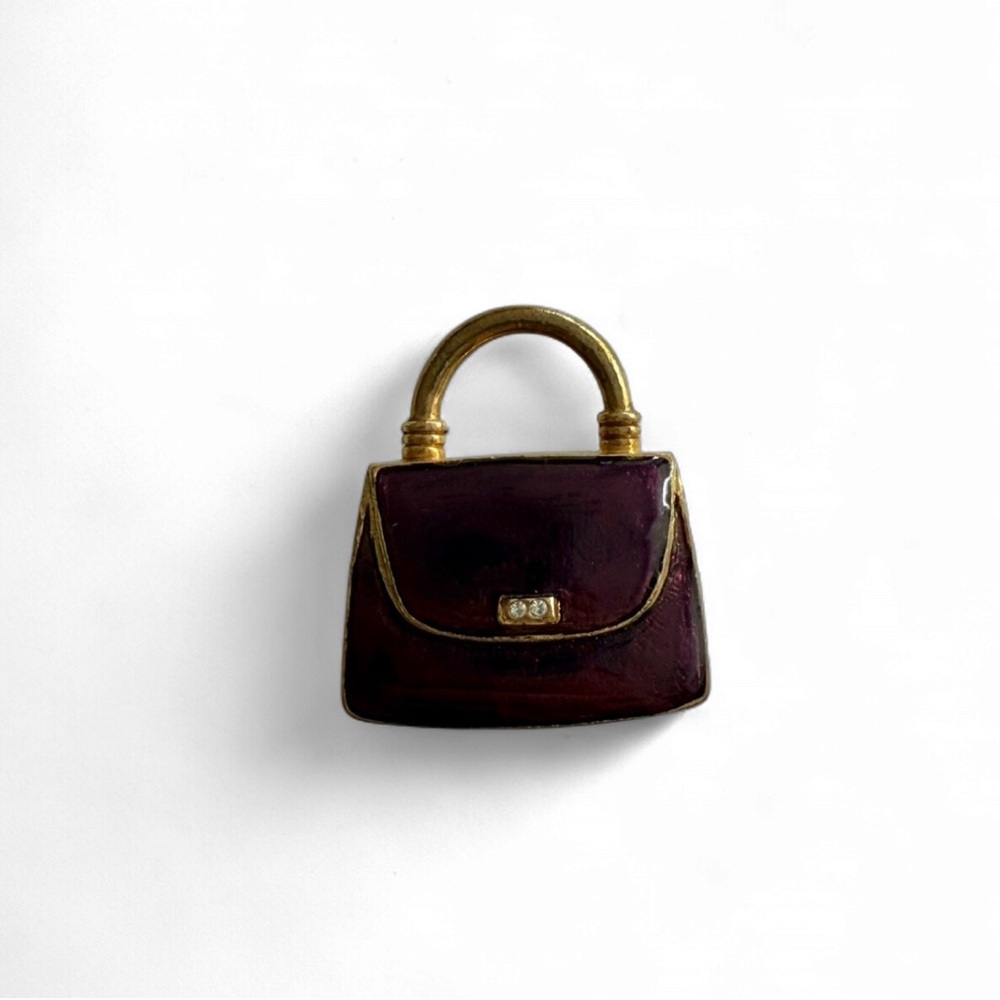 Vintage Purple and Gold Women's Handbag Brooch
